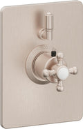 California Faucets Del Mar StyleTherm con Control de Volumen Individual - Manija de Cruz - Níquel Satinado
