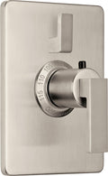 California Faucets Morro Bay StyleTherm con Control de Volumen Individual - Placa Rectangular - Níquel Satinado