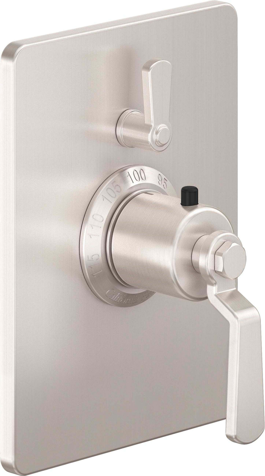 California Faucets Descanso Works StyleTherm con Control de Volumen Individual - Placa Rectangular - Níquel Satinado