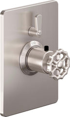 California Faucets Descanso Works StyleTherm con Control de Volumen Individual - Placa Rectangular - Níquel Satinado