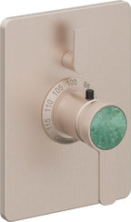 California Faucets Capitola StyleTherm con Control de Volumen Individual - Placa Rectangular - Níquel Satinado