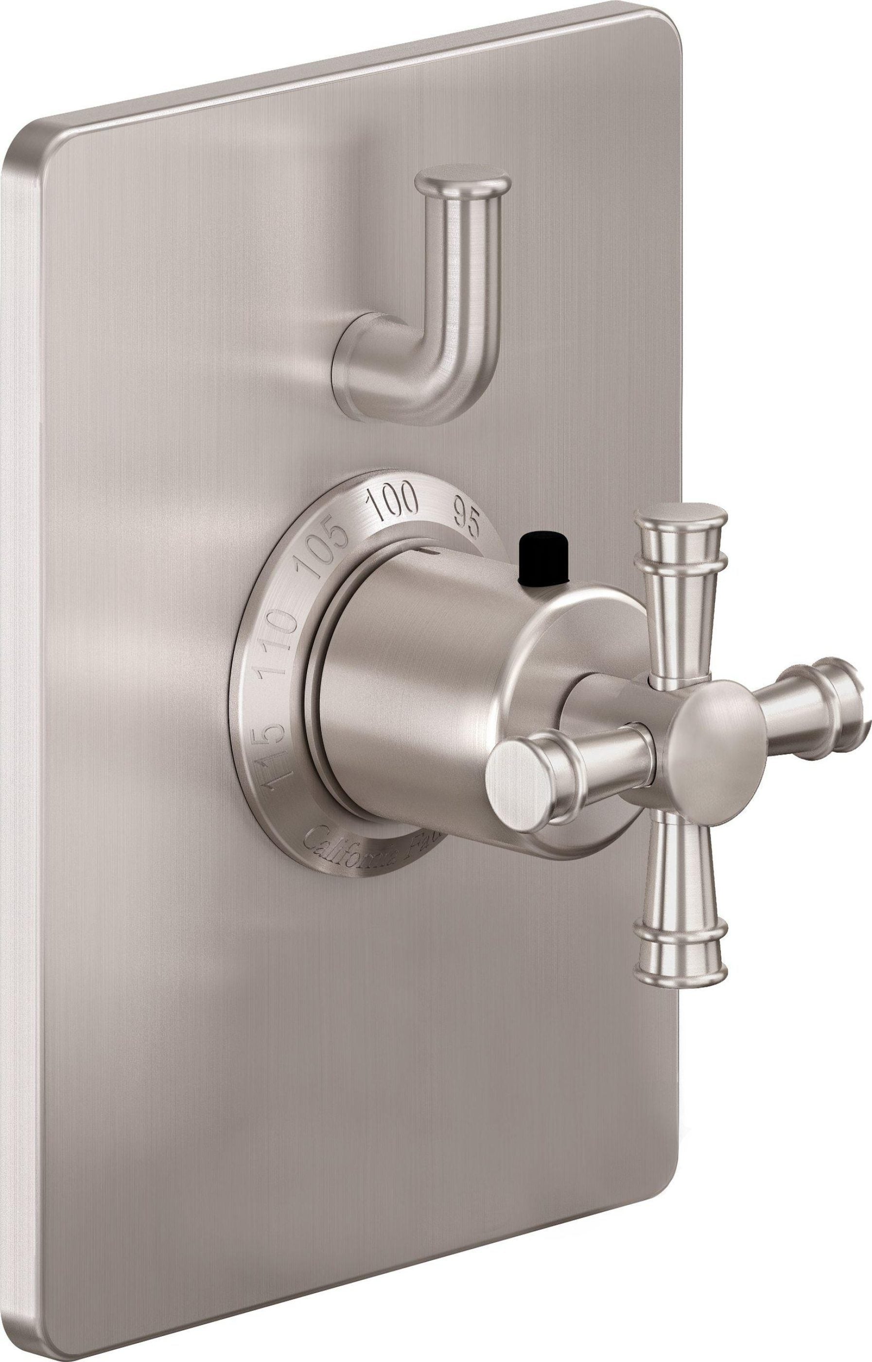 California Faucets Trousdale StyleTherm con Control de Volumen Individual - Placa Rectangular - Níquel Satinado