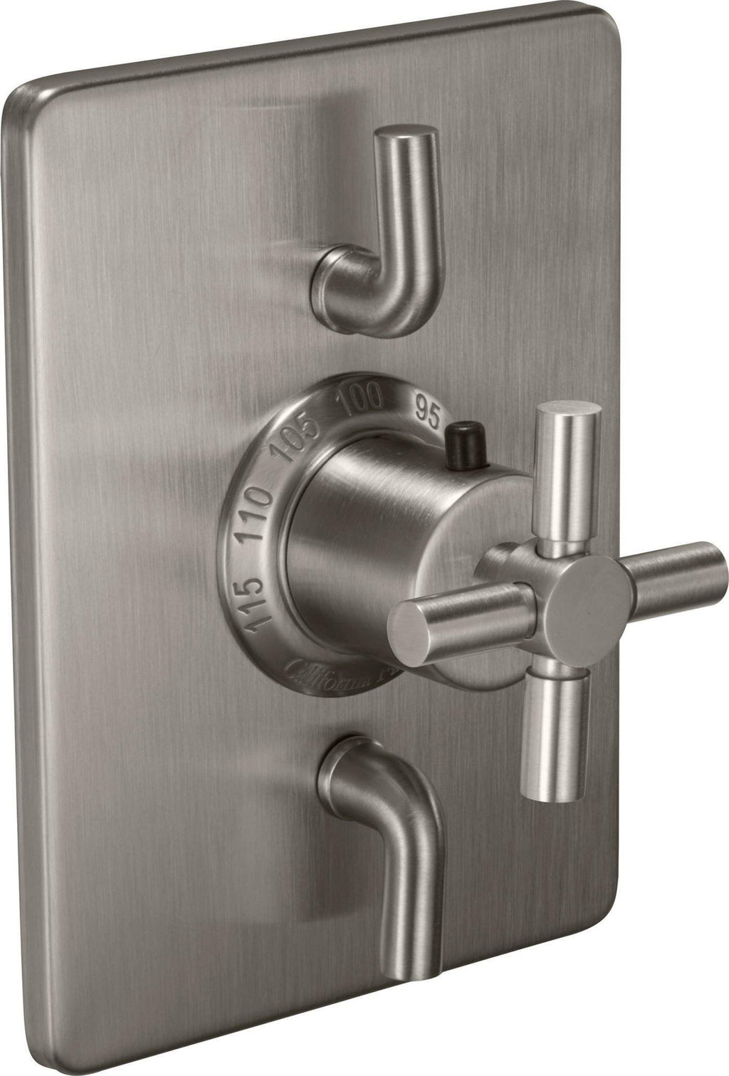 California Faucets Descanso StyleTherm con Control de Volumen Doble - Manija de Cruz Lisa