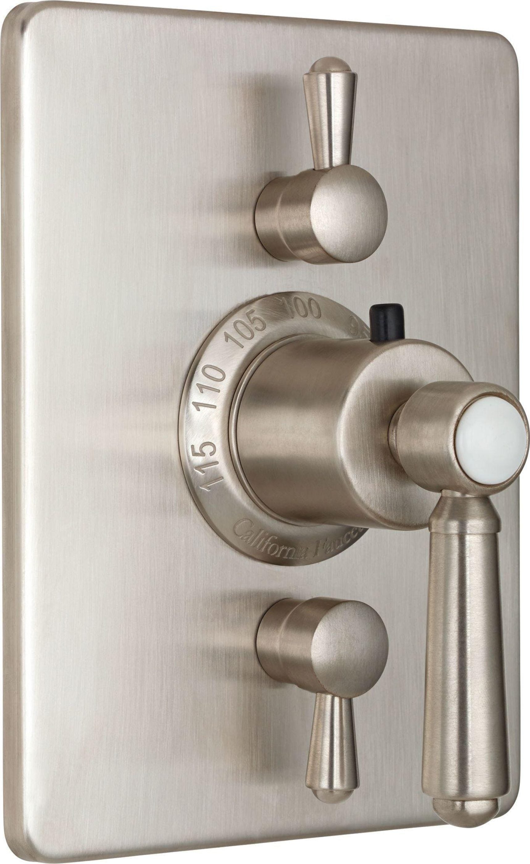 California Faucets Montecito StyleTherm con Control de Volumen Doble - Placa Rectangular