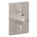 California Faucets Jalama StyleTherm con Control de Volumen Doble - Placa Rectangular - Níquel Satinado