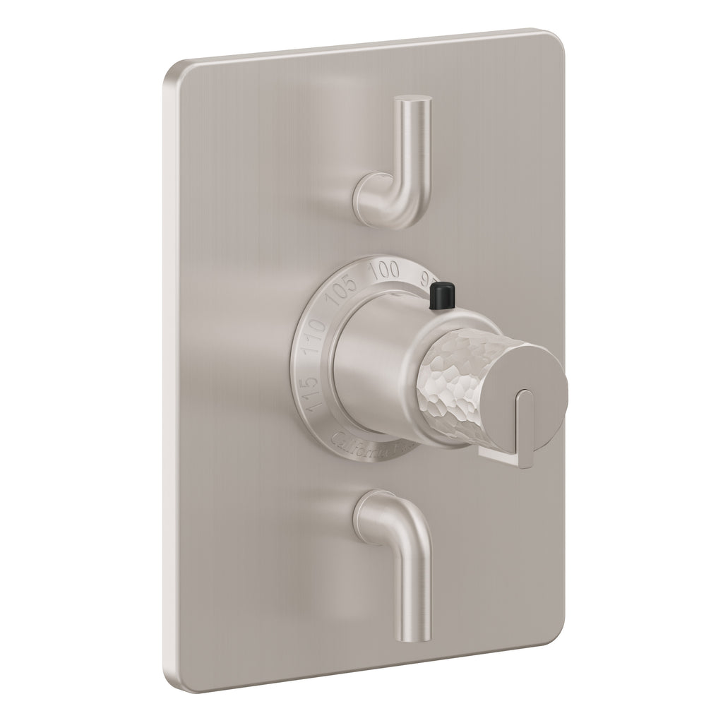 California Faucets Jalama StyleTherm con Control de Volumen Doble - Placa Rectangular - Níquel Satinado