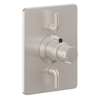 California Faucets Jalama StyleTherm con Control de Volumen Doble - Placa Rectangular - Níquel Satinado