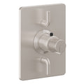 California Faucets Jalama StyleTherm con Control de Volumen Doble - Placa Rectangular - Níquel Satinado