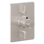 California Faucets Jalama StyleTherm con Control de Volumen Doble - Placa Rectangular - Níquel Satinado