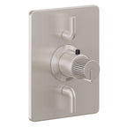 California Faucets Jalama StyleTherm con Control de Volumen Doble - Placa Rectangular - Níquel Satinado