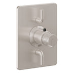California Faucets Jalama StyleTherm con Control de Volumen Doble - Placa Rectangular - Níquel Satinado