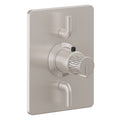 California Faucets Jalama StyleTherm con Control de Volumen Doble - Placa Rectangular - Níquel Satinado