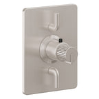 California Faucets Jalama StyleTherm con Control de Volumen Doble - Placa Rectangular - Níquel Satinado