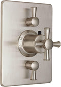 California Faucets Miramar StyleTherm con Control de Volumen Dual - Placa Rectangular, Manija de Cruz
