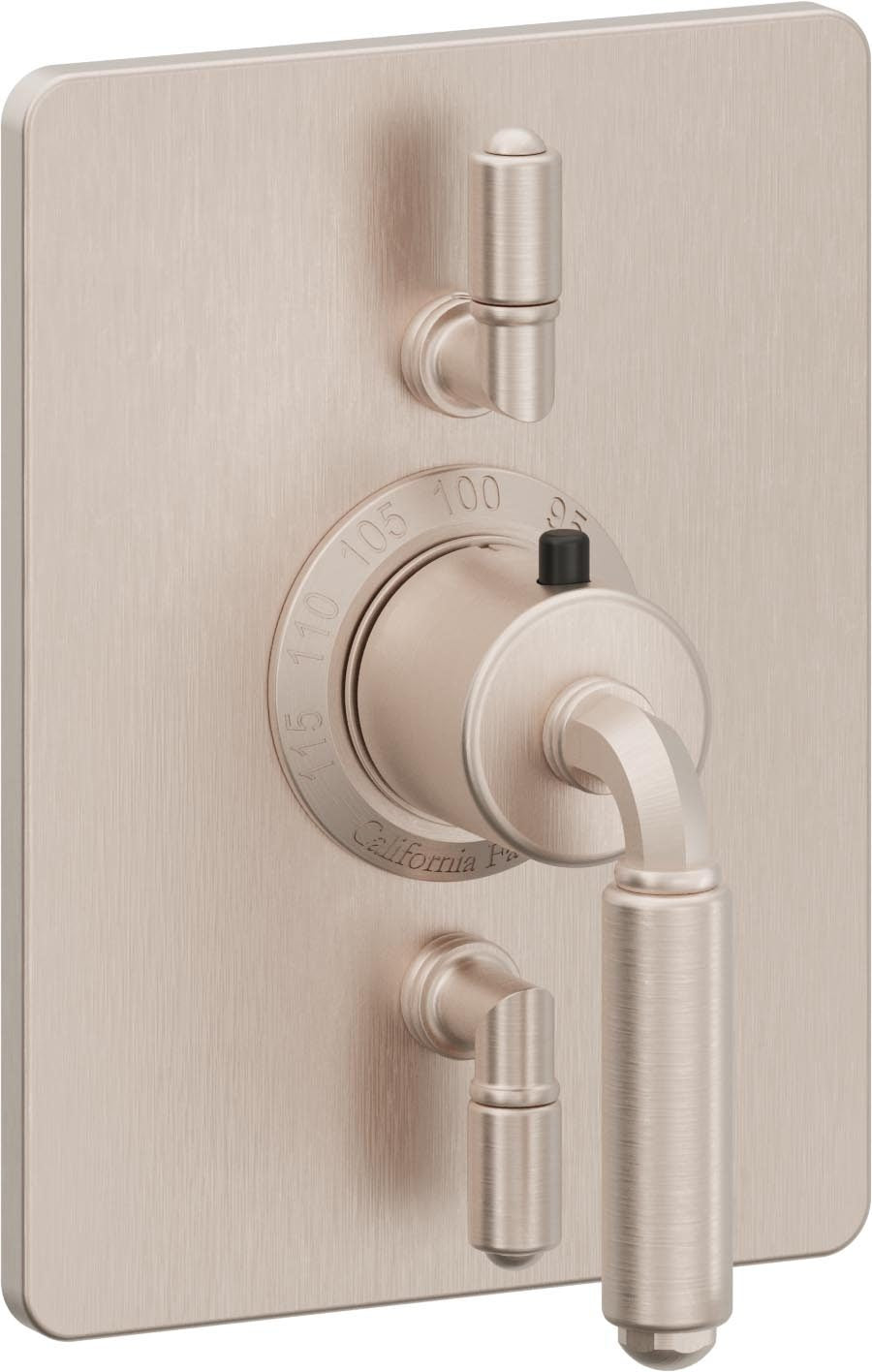 California Faucets Del Mar StyleTherm con Control de Volumen Doble - Níquel Satinado