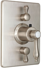 California Faucets Salinas StyleTherm con Control de Volumen Doble - Placa Rectangular - Níquel Satinado