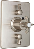 California Faucets Salinas StyleTherm con Control de Volumen Doble - Placa Rectangular - Níquel Satinado