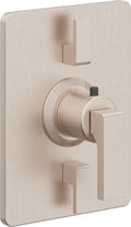 California Faucets Solimar StyleTherm con Control de Volumen Doble - Placa Rectangular - Níquel Satinado