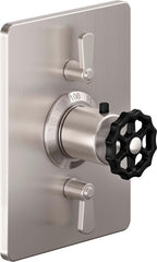 California Faucets Descanso Works StyleTherm con Control de Volumen Doble - Placa Rectangular - Níquel Satinado