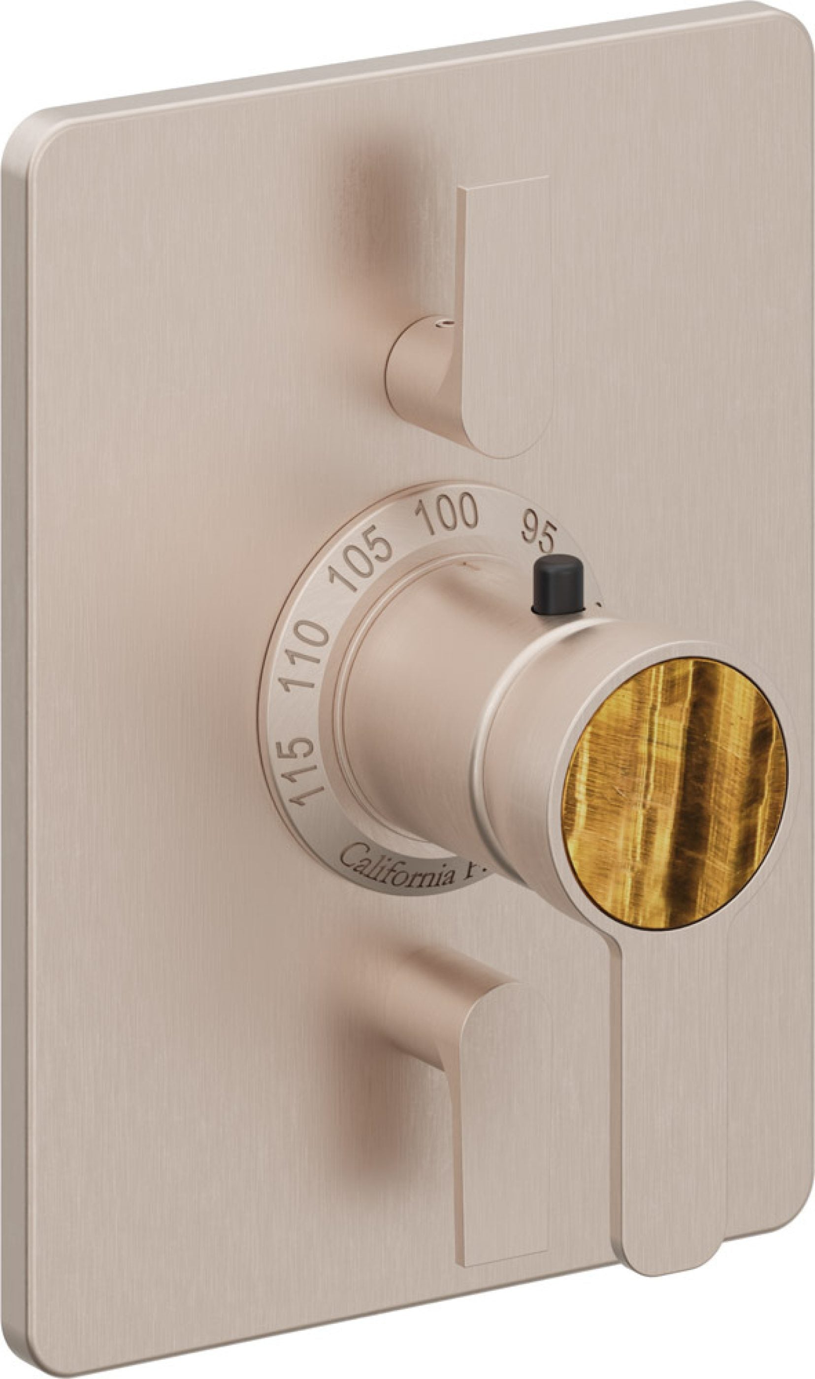 California Faucets Capitola StyleTherm con Control de Volumen Doble - Placa Rectangular - Níquel Satinado