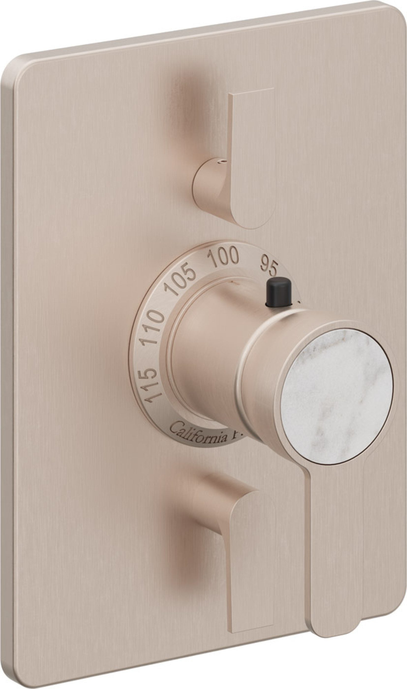 California Faucets Capitola StyleTherm con Control de Volumen Doble - Placa Rectangular - Níquel Satinado
