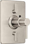 California Faucets Bel Canto StyleTherm con Control de Volumen Doble - Placa Rectangular - Níquel Satinado