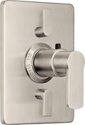 California Faucets Arpeggio StyleTherm con Control de Volumen Doble - Placa Rectangular - Níquel Satinado