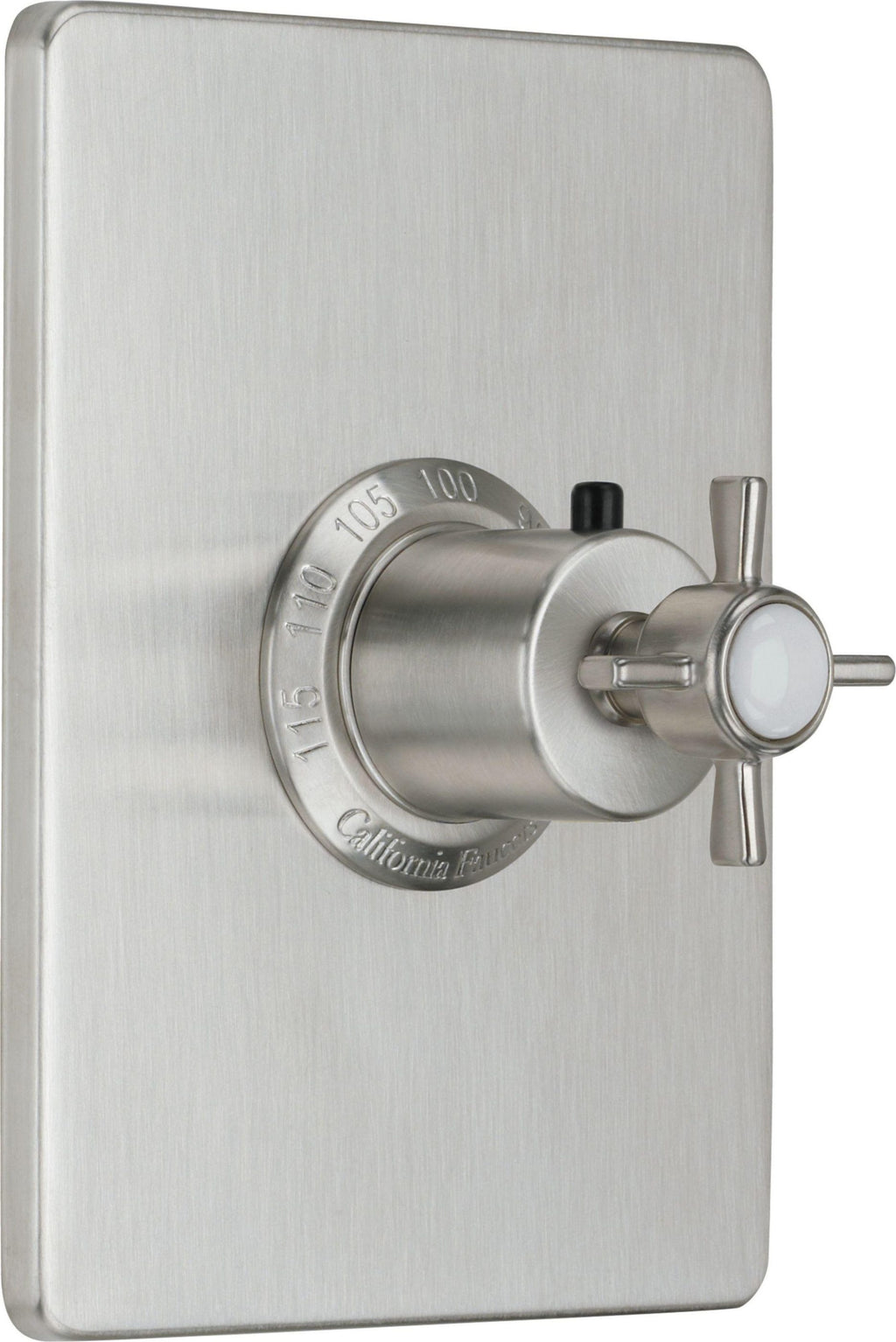 California Faucets Cardiff StyleTherm Termostático de 3/4" - Placa Rectangular - Níquel Satinado