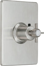 California Faucets Cardiff StyleTherm Termostático de 3/4" - Placa Rectangular - Níquel Satinado