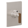 California Faucets San Elijo StyleTherm Termostático de 3/4" - Placa Rectangular - Base Cuadrada - Níquel Satinado