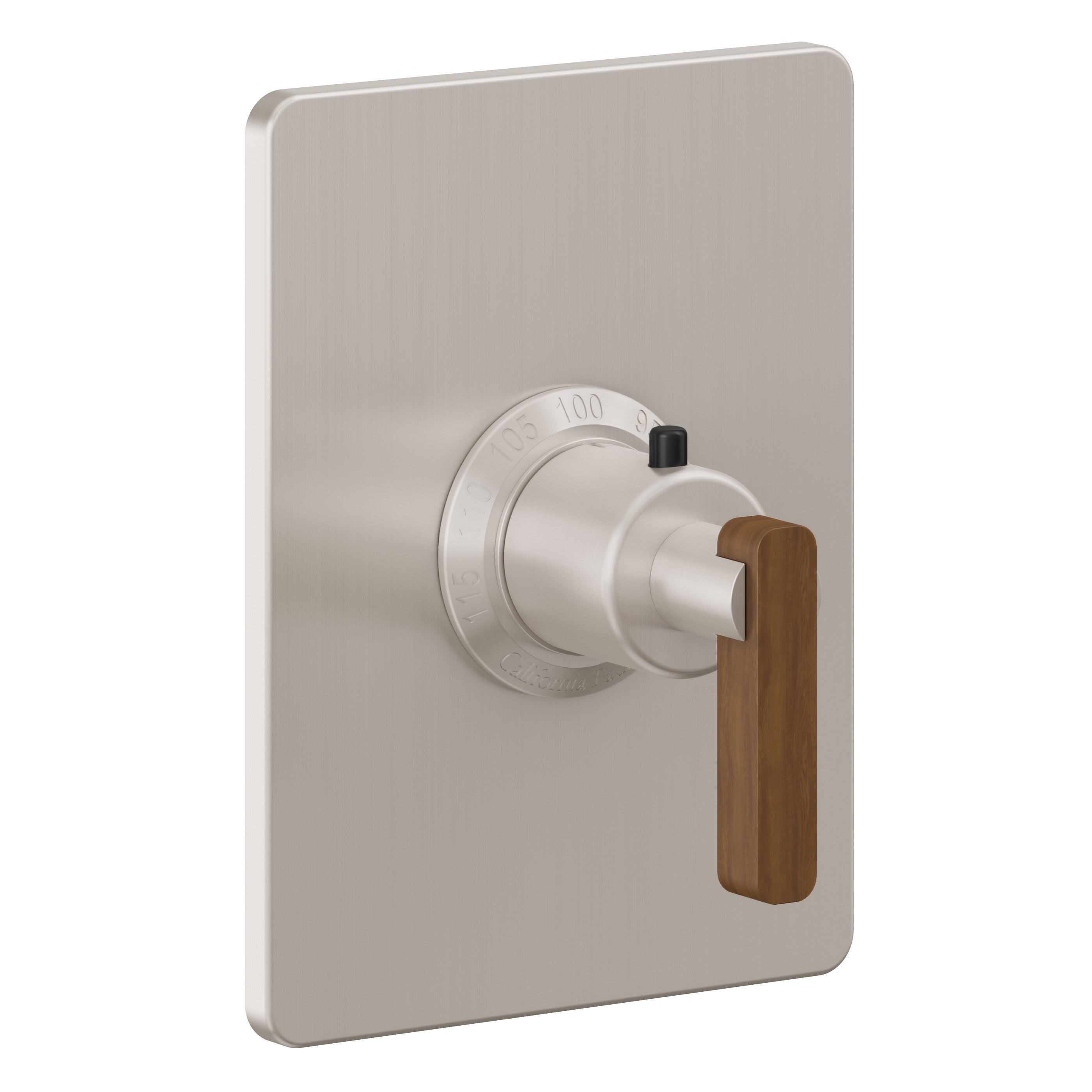 California Faucets San Elijo StyleTherm Termostático de 3/4" - Placa Rectangular - Base Cuadrada - Níquel Satinado
