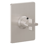 California Faucets San Elijo StyleTherm Termostático de 3/4" - Placa Rectangular - Base Cuadrada - Níquel Satinado