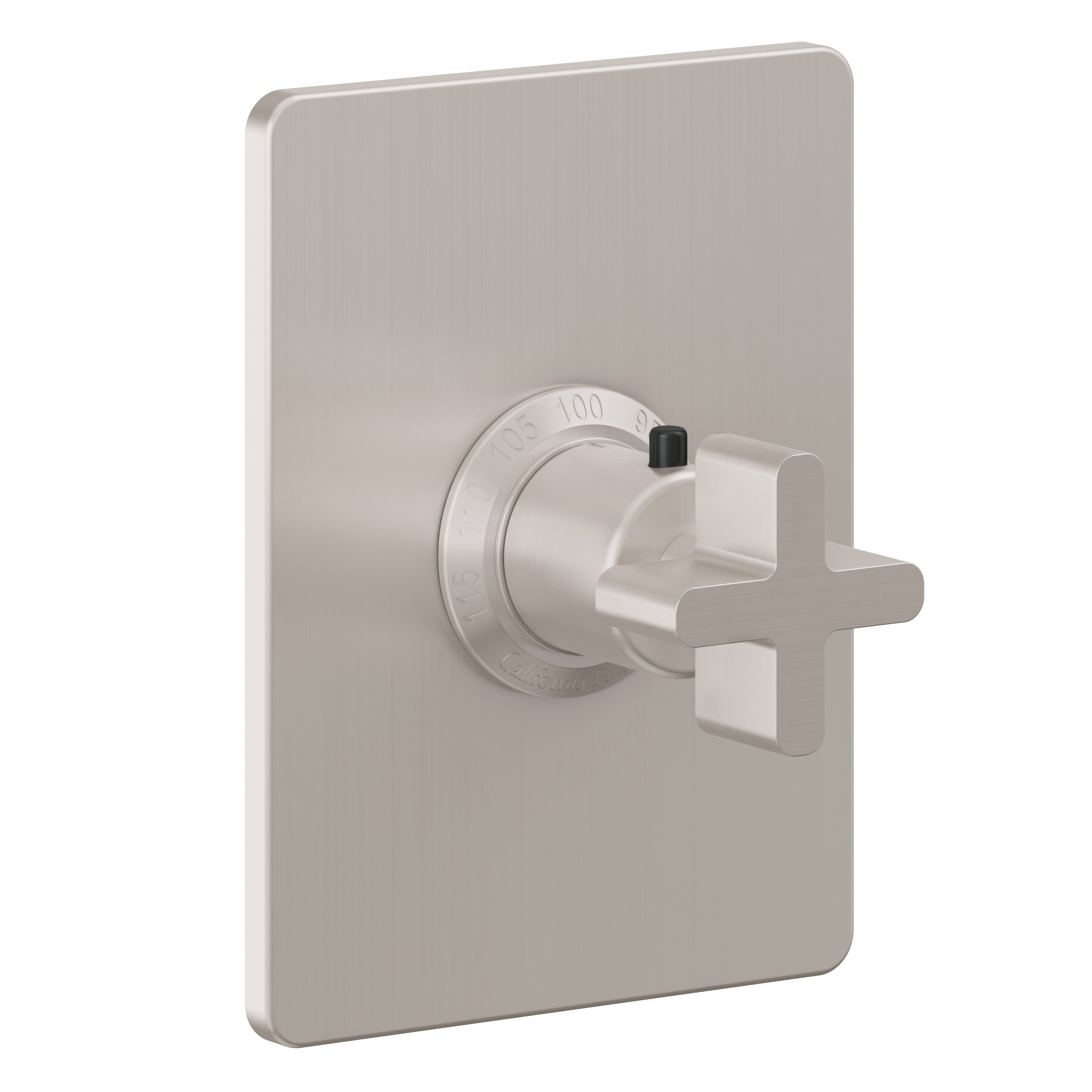 California Faucets San Elijo StyleTherm Termostático de 3/4" - Placa Rectangular - Base Cuadrada - Níquel Satinado