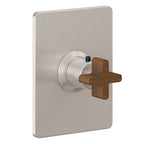 California Faucets San Elijo StyleTherm Termostático de 3/4" - Placa Rectangular - Base Cuadrada - Níquel Satinado