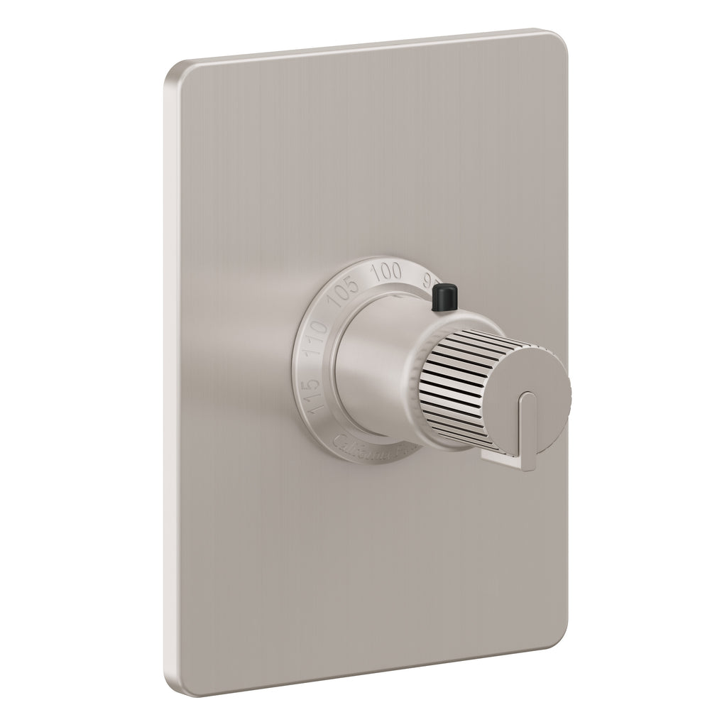 California Faucets Jalama StyleTherm Termostático de 3/4" - Placa Rectangular - Níquel Satinado