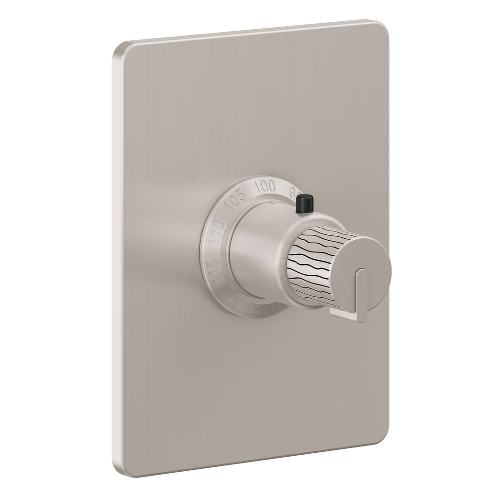 California Faucets Jalama StyleTherm Termostático de 3/4" - Placa Rectangular - Níquel Satinado