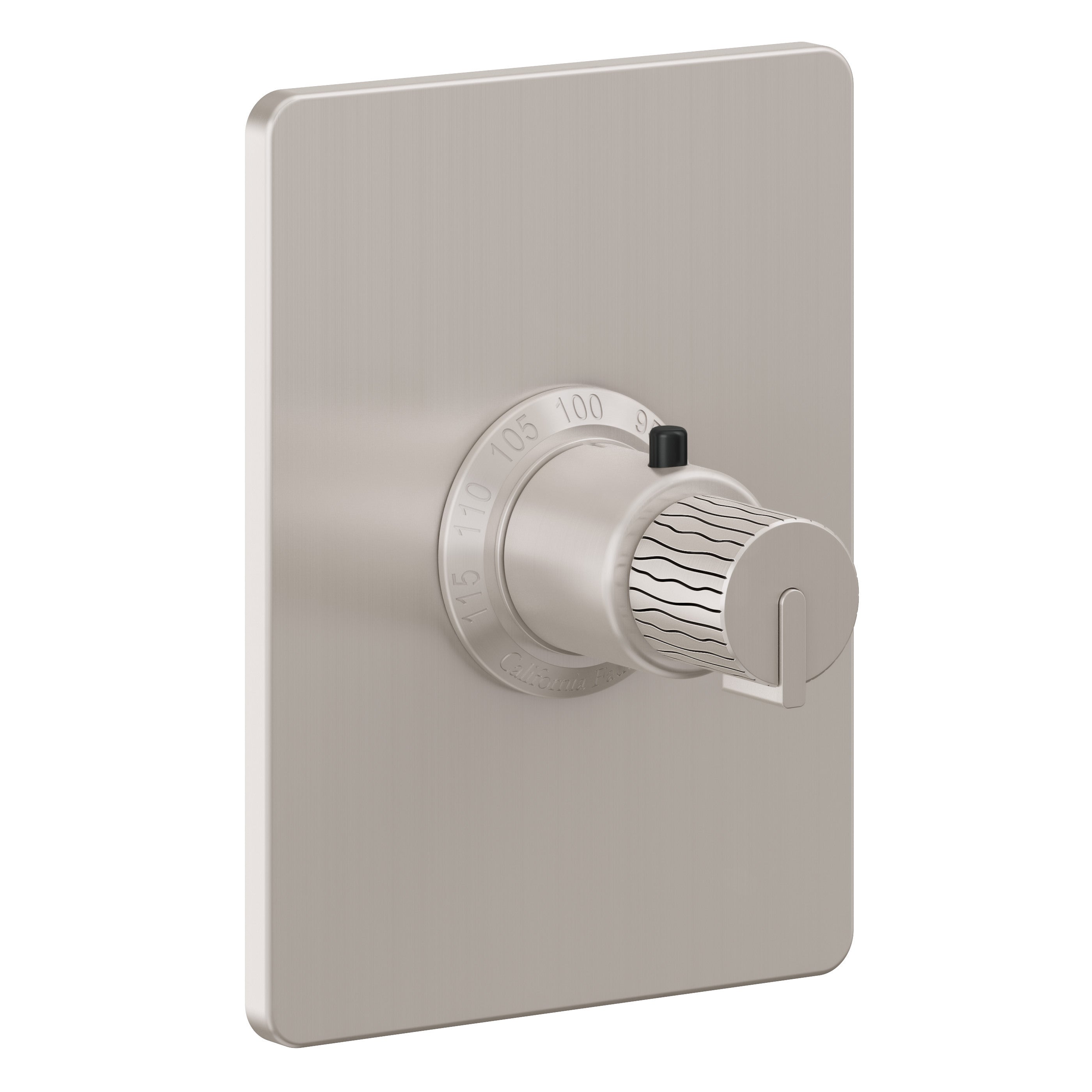 California Faucets Jalama StyleTherm Termostático de 3/4" - Placa Rectangular - Níquel Satinado