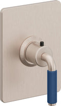 California Faucets Cayucos StyleTherm Termostático de 3/4" - Palanca de Porcelana Azul - Níquel Satinado