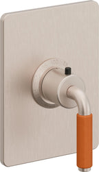 California Faucets Cayucos StyleTherm Termostático de 3/4" - Palanca de Porcelana Naranja - Níquel Satinado