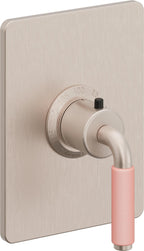 California Faucets Cayucos StyleTherm Termostático de 3/4" - Palanca de Porcelana Rosa - Níquel Satinado