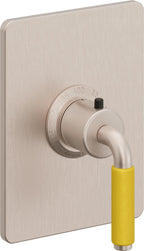California Faucets Cayucos StyleTherm Termostático de 3/4" - Palanca de Porcelana Amarilla - Níquel Satinado