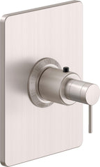 California Faucets D Street StyleTherm Termostático de 3/4" - Placa Rectangular - Palanca Redonda - Níquel Satinado
