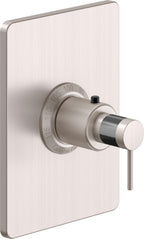 California Faucets D Street StyleTherm Termostático de 3/4" - Placa Rectangular - Palanca Redonda - Níquel Satinado
