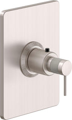 California Faucets D Street StyleTherm Termostático de 3/4" - Placa Rectangular - Palanca Redonda - Níquel Satinado