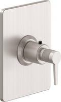 California Faucets D Street StyleTherm Termostático de 3/4" - Placa Rectangular - Palanca Plana - Níquel Satinado