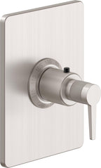 California Faucets D Street StyleTherm Termostático de 3/4" - Placa Rectangular - Palanca Plana - Níquel Satinado