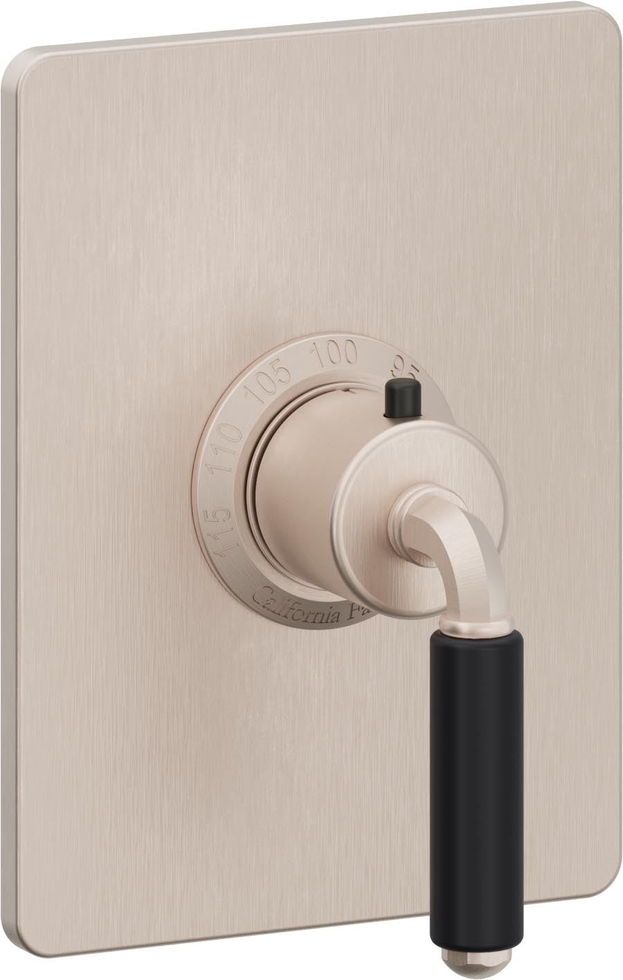 California Faucets Del Mar StyleTherm Termostático de 3/4" - Palanca Art Deco - Níquel Satinado