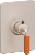 California Faucets Del Mar StyleTherm Termostático de 3/4" - Palanca de Porcelana Naranja - Níquel Satinado