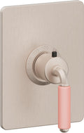 California Faucets Del Mar StyleTherm Termostático de 3/4" - Palanca de Porcelana Rosa - Níquel Satinado