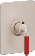 California Faucets Del Mar StyleTherm Termostático de 3/4" - Palanca Roja - Níquel Satinado